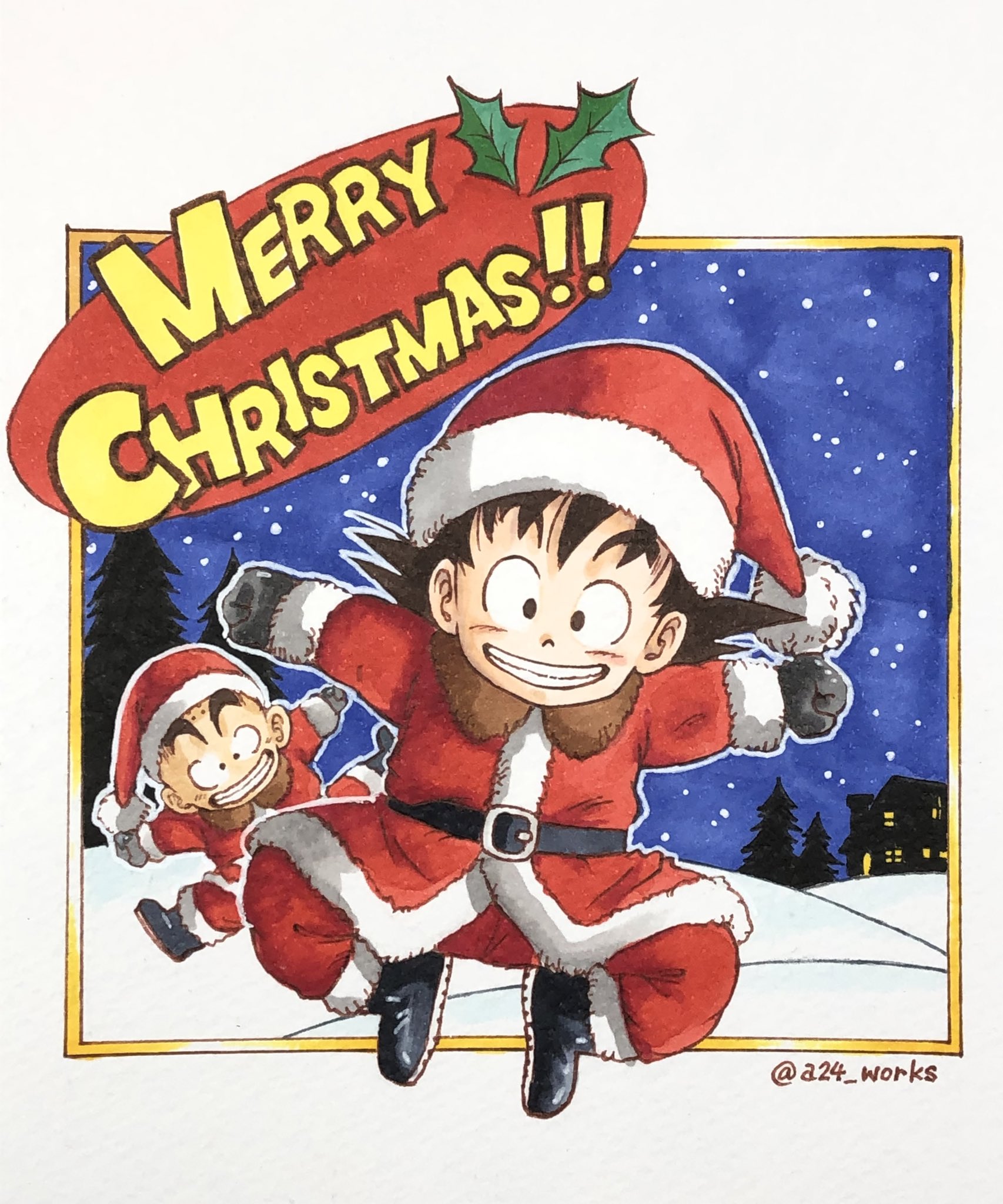 ドラゴンボール　孫悟空&ブルマ　クリスマス ドラゴンボールカード孫悟空&ブルマクリスマス 赤