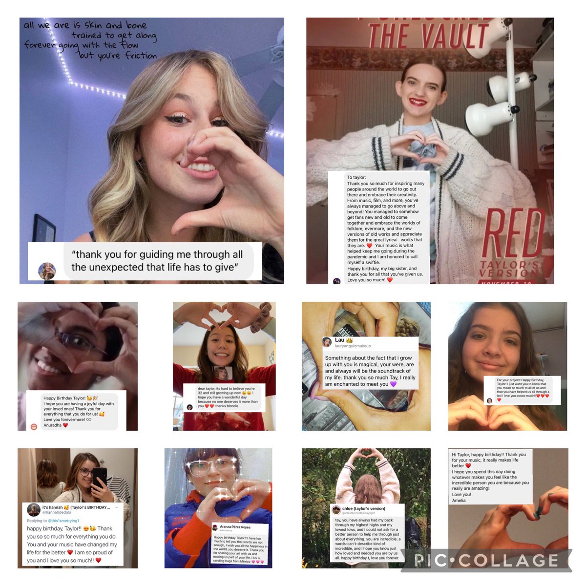 this1smetrying1's tweet photo. happy birthday taylor!!! as a present from us to you, here’s people i have gathered from instagram and twitter, giving you a little message for you and we all love you so much  and giving a hug from everyone of us to you @taylorswift13 @taylornation13 #HappyBirthdayTaylorSwift https://t.co/w1RPYv2X3W