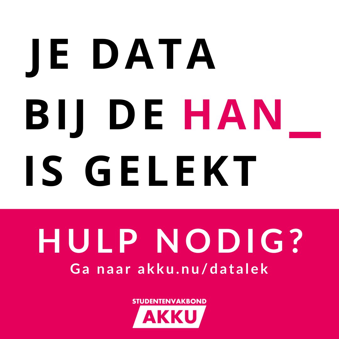 Is jouw  <a href="/HANnl/">HAN University of Applied Sciences (HAN)</a>-data ook gelekt? Ga dan naar akku.nu/datalek en meld je bij ons!