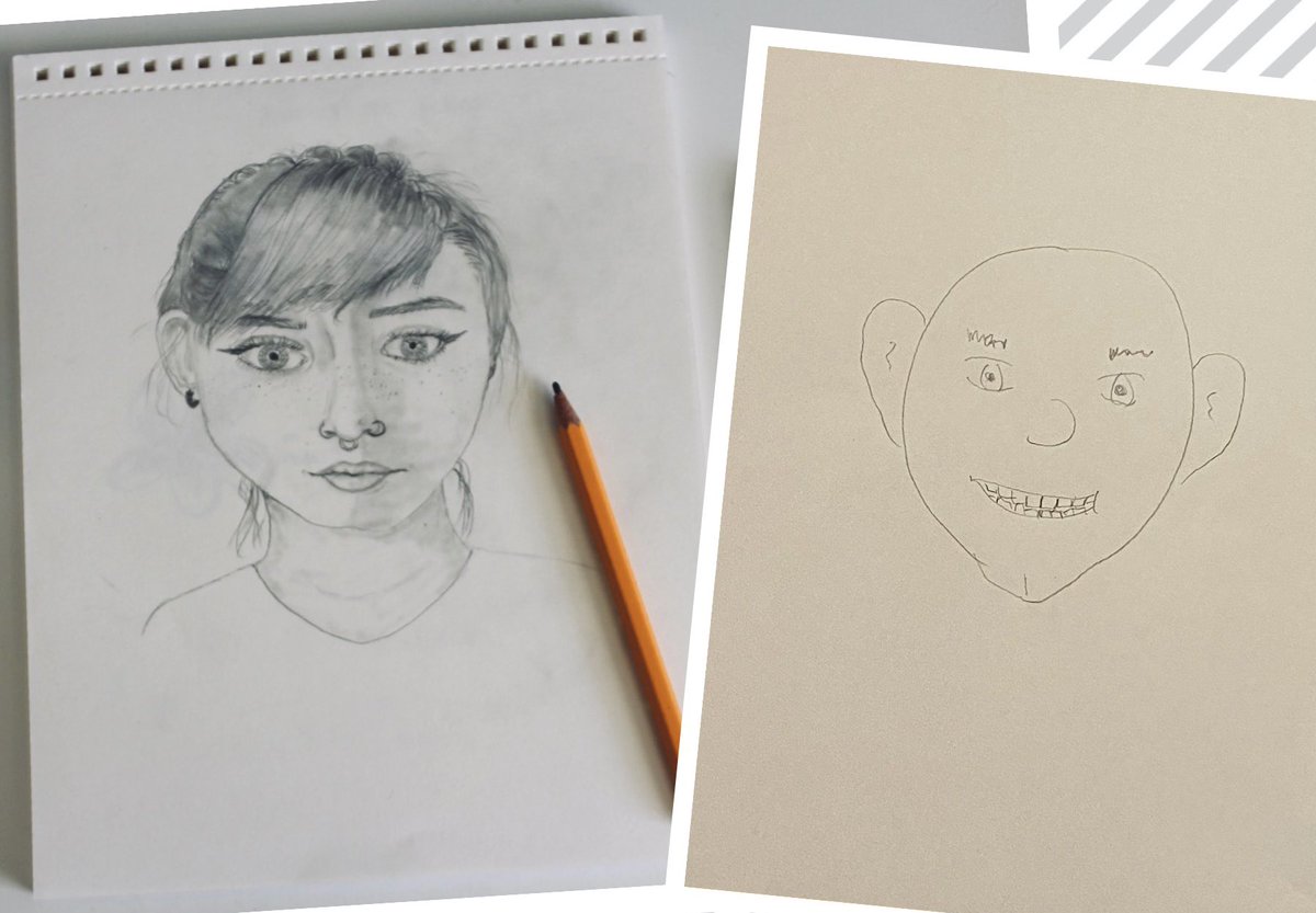 Ian_A_MacDonald's tweet photo. It’s pretty clear that both #AMac and I have comparable artistic abilities. Our self-portraits for example. #TeamMacDonald #ItsaDraw https://t.co/gSEX7rmnEg