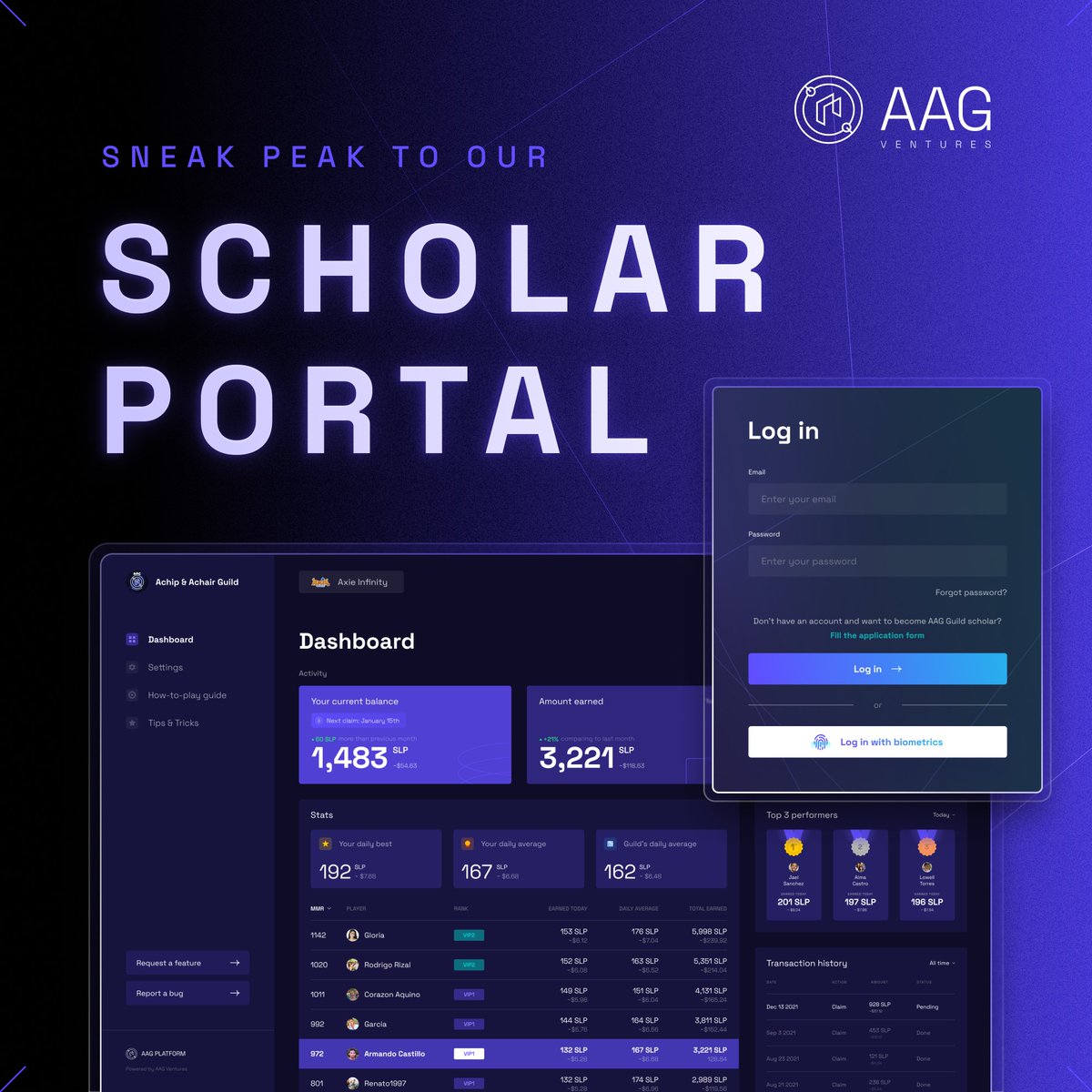 saakuru_labs's tweet photo. We are in the middle of $AAG IDO and cannot wait to launch AAG Scholar Portal. Here is the sneak peek of the user interface. Coming January 2022!

IDO instructions: https://t.co/7W8Zle58PZ

IDO platform: https://t.co/1cyLySM61L

#PlayToEarn #LearnToEarn #MetaverseGaming https://t.co/OBPSCfzUIg