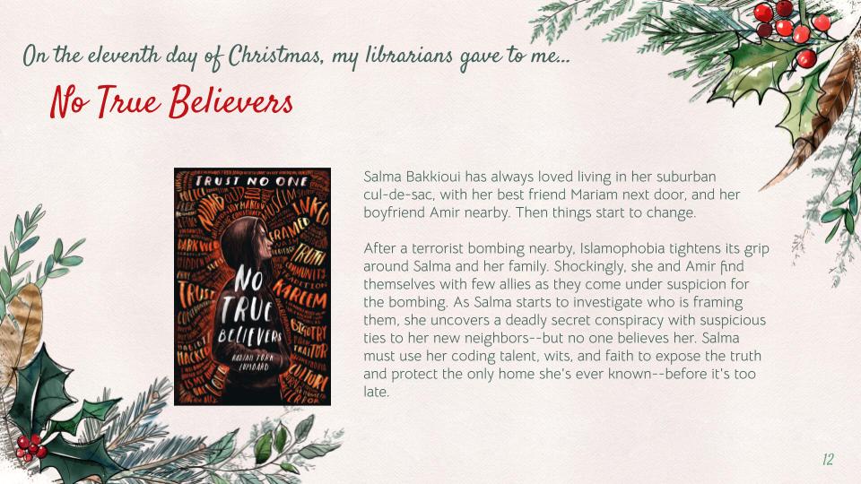 BJPSLibrary's tweet photo. On the ELEVENTH day of Christmas, my librarians gave to me... https://t.co/vARPCbVDMf (for all titles so far!)  
@BrebeufJesuit https://t.co/kN6i3DFUYF