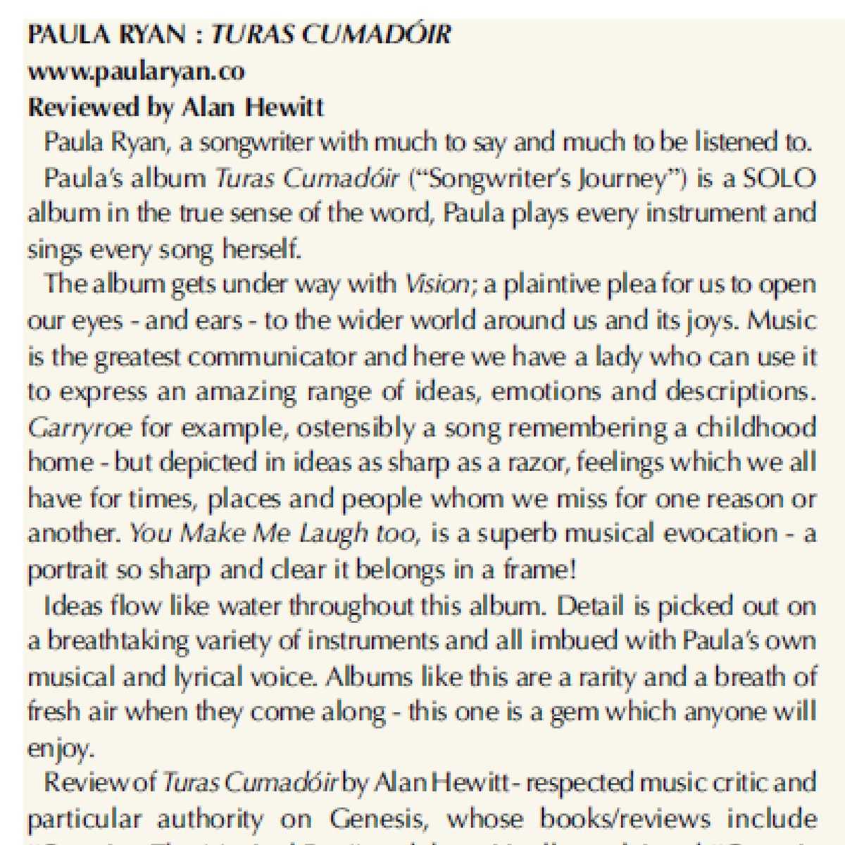 "Albums like this are a rarity &amp; a breath of fresh air when they come along..this one is a gem" ***** #album #review "Turas Cumadóir" #songwriter #journey in #Irish #Music #Magazine #annual #edition 2022 Any chance of play/RT <a href="/fobraonain/">Fiachna Ó Braonáin</a> <a href="/theruthsmith/">Ruth Smith</a> <a href="/johncreedon/">john creedon</a> <a href="/murraycathal/">Cathal Murray</a> ?