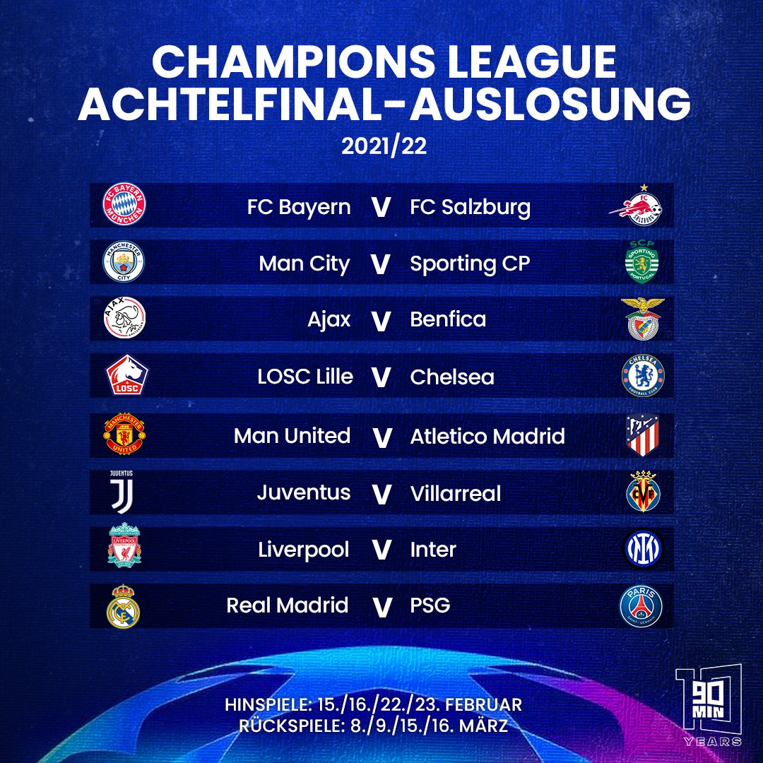 champions league auslosung 2022