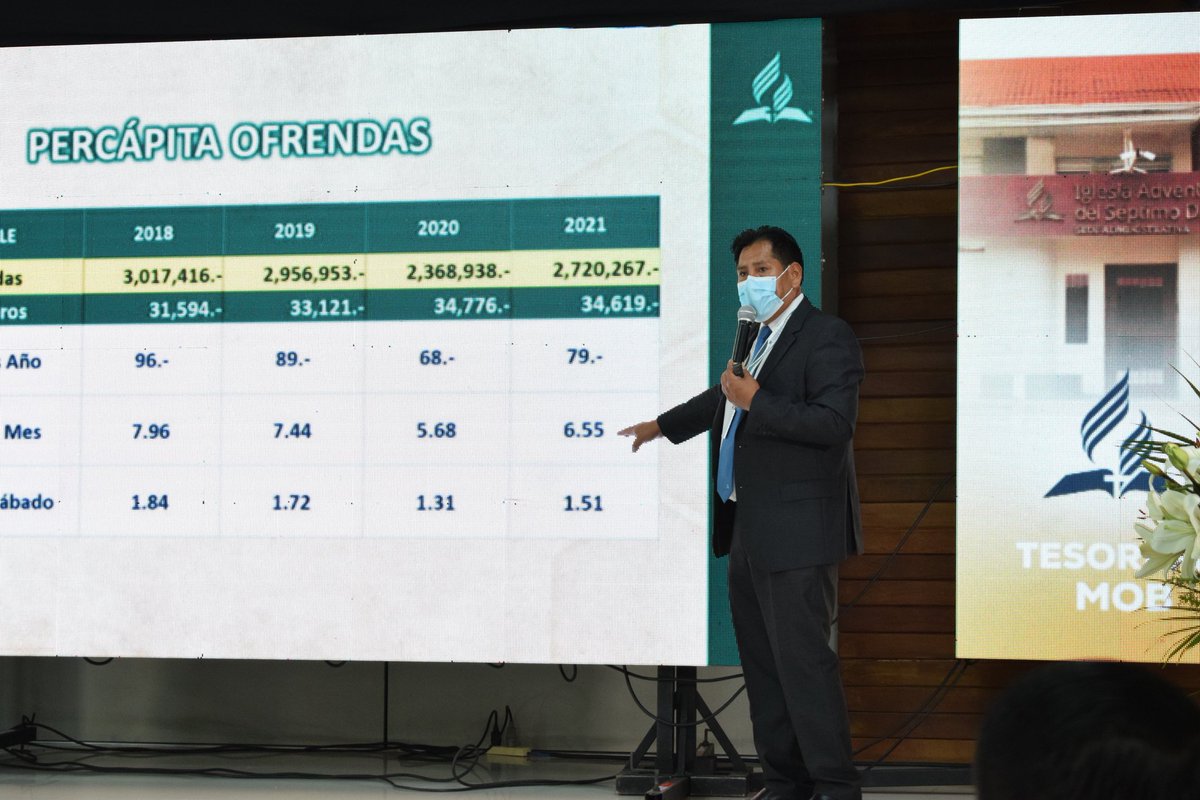 El Lic. Mateo Salvador tesorero de nuestra Misión brinda el informe financiero en el #CongresoOrdinarioMob