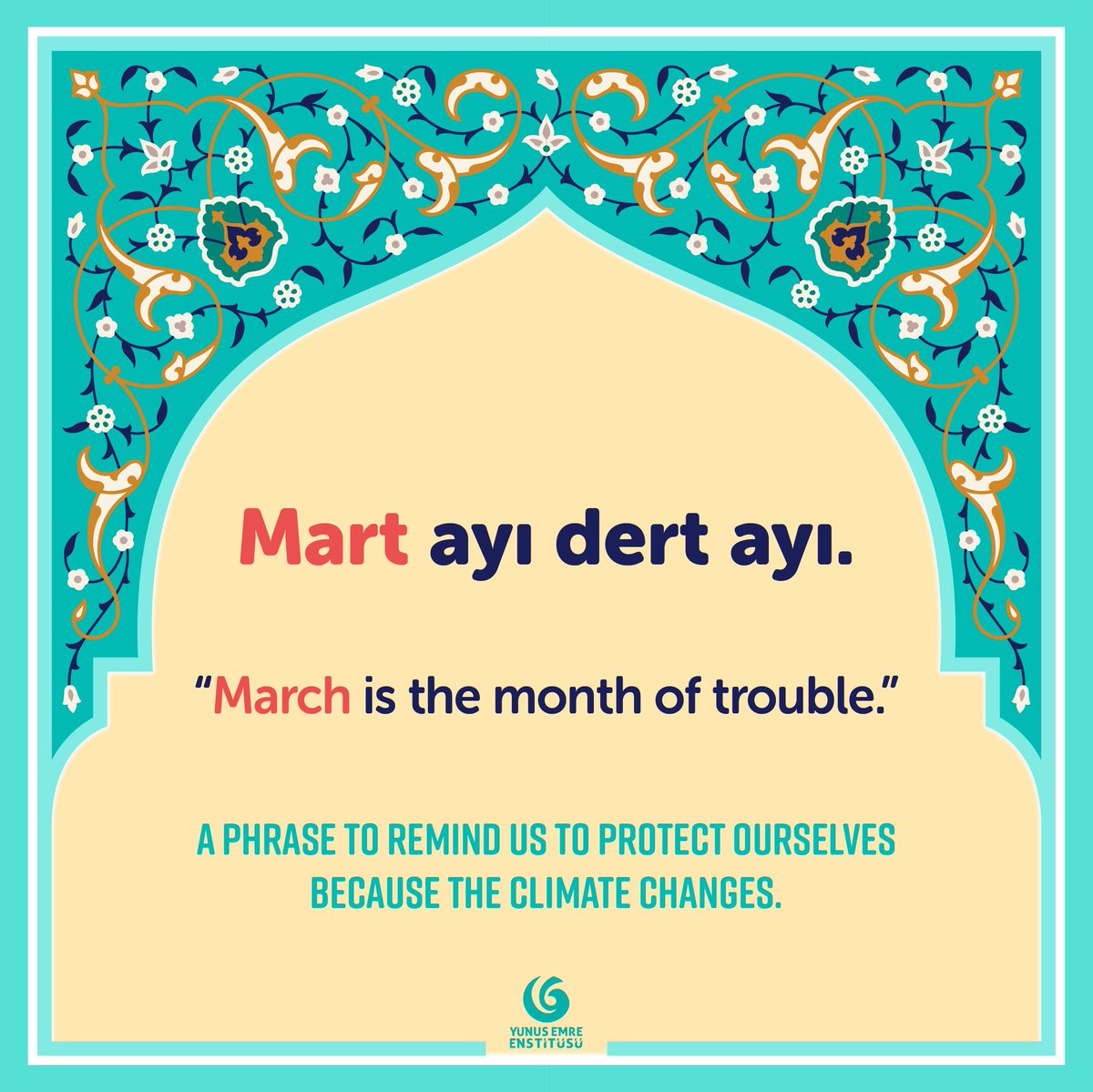 yeeamerika's tweet photo. 🇹🇷 ❝Mart ayı dert ayı❞

🇺🇸 ❝March is the month of trouble❞

#MerhabaMonday #TurkishIdioms 
#NewLanguage #TurkishCulture https://t.co/dNDJ5PDJ21