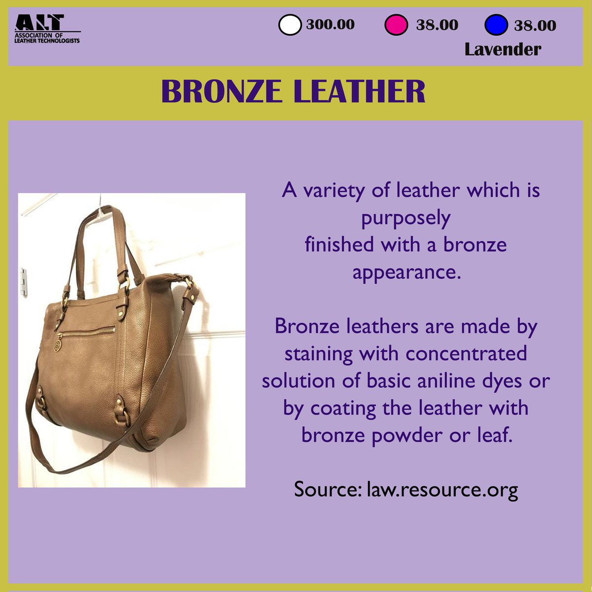 we_the_alt's tweet photo. *Bronze Leather* 

 Bronzeleathers are made by staining with concentratedsolution of basic aniline dyes or by coating the leatherwith bronze powder or leaf.

#bronzeleather
#clri
#wethealt
#scroscianz https://t.co/CG3LCXE0nv