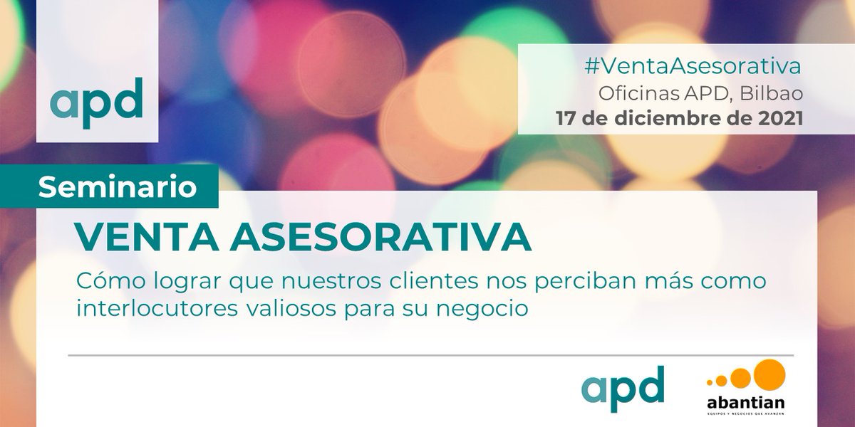Nueva edición junto a <a href="/jmartinaldea/">Javier Martin Aldea</a> y <a href="/ionuzkudun/">Ion Uzkudun</a>, Consultores-Facilitadores en Abantian. ¿Sabes gestionar una venta Asesorativa? ¿Estas posicionado de forma sostenible ante el cliente? ¿Maximizas tus posibilidades de venta? Más info e inscripciones 👉 bit.ly/3ycrbMS.