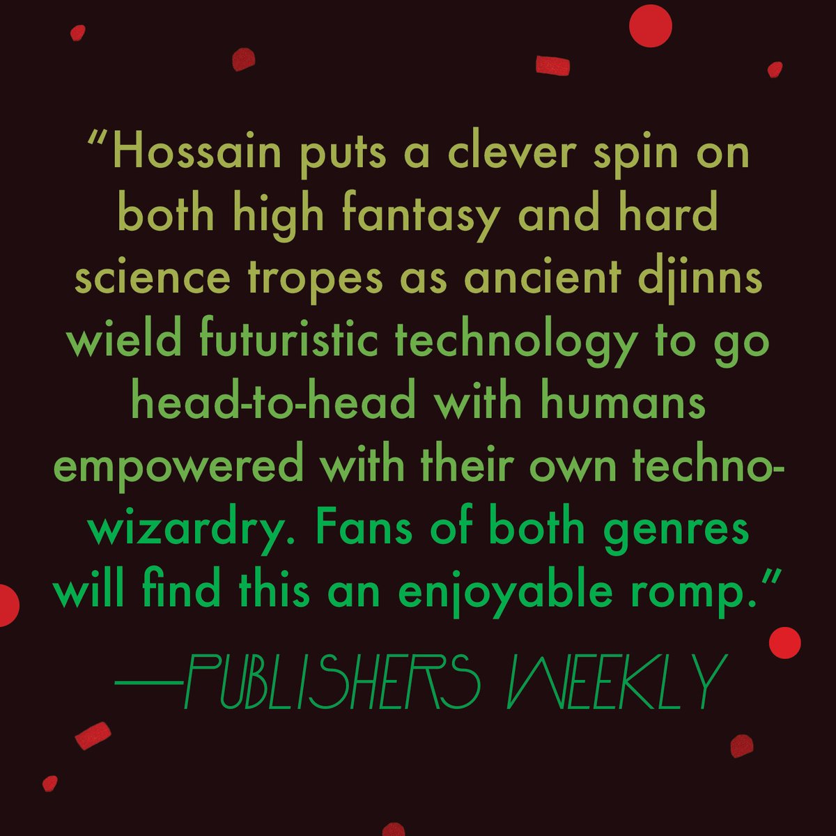 unnamedpress's tweet photo. How often does @PublishersWkly
call a book "an enjoyable romp"?! Get your copy of 
 #CyberMage by @saadzhossain from @MystGalaxyBooks: https://t.co/j6Kc4i4ldr https://t.co/n1BgWdctvv