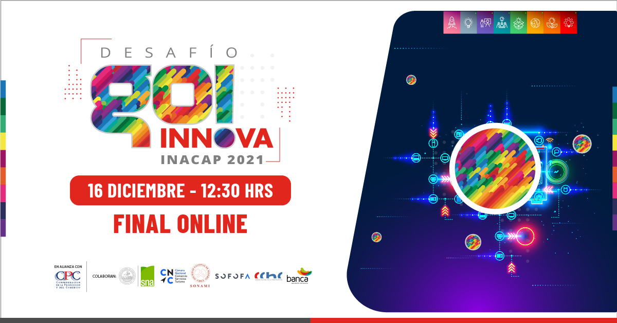 Inacapinos's tweet photo. [Jueves 16/diciembre, 12:30 hrs.] Sé parte de este evento donde podrás conocer a los proyectos que, tras meses de trabajo, han llegado a la Gran Final. Conoce más en 👉 https://t.co/MtIACVfFeD #GranFinal #GoInnovaINACAP https://t.co/wDqwcntCcz