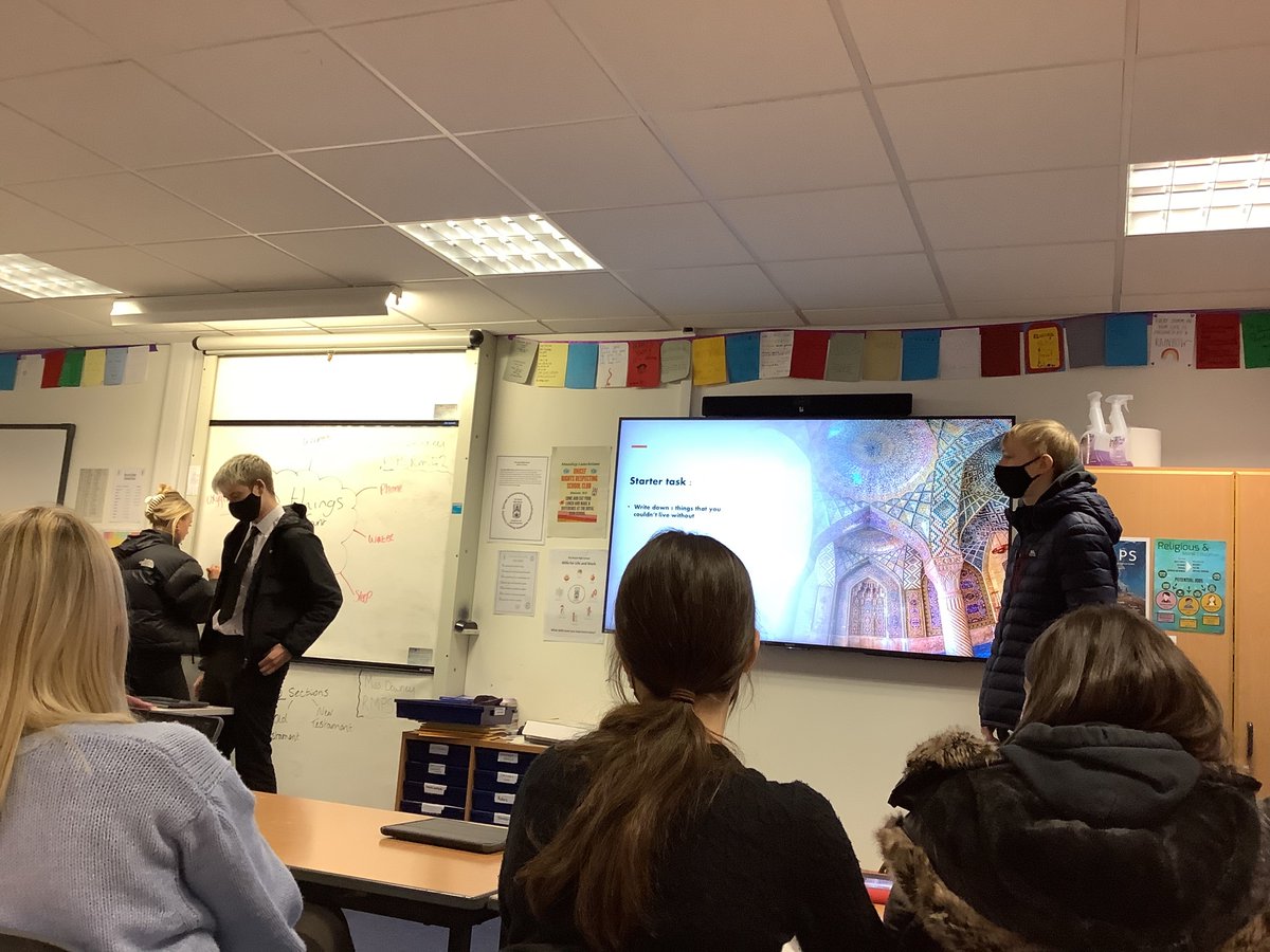 MissDowneyRMPS's tweet photo. Very proud of my first group of Higher RMPS pupils for planning &amp; leading a whole S2 lesson on the Five Pillars of Islam ☪️  Helping their revision for their next assessment, and the S2s loved it as well. Well done 👏🏼 💫  @Royal_High_Sch @RHS_GeoClaRE https://t.co/iIgmnaGiHo