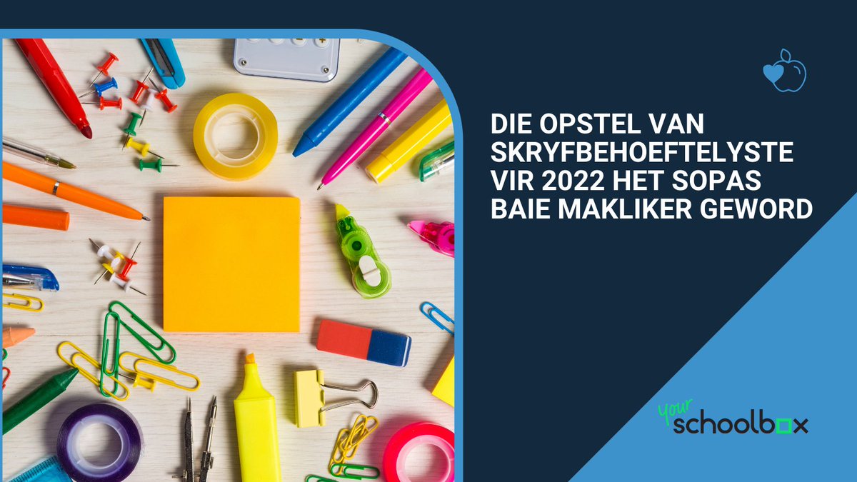 YourSchoolBox maak terug skool toe skryfbehoefte aankope vir 2022 maklik en bekostigbaar, vir beide skole en ouers!

Lees meer:
onniesonline.co.za/die-opstel-van…