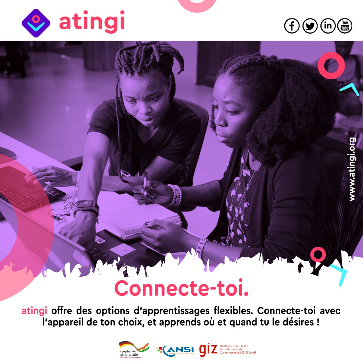 AtingiNiger's tweet photo. atingi offre des options d'apprentissages flexibles. Connecte toi avec l’appareil de ton choix, et apprends où et quand tu le désires https://t.co/pcjlRQkUh4 !
#atingi
#GIZ
#AfricaCloud https://t.co/xEXNnOKhR2