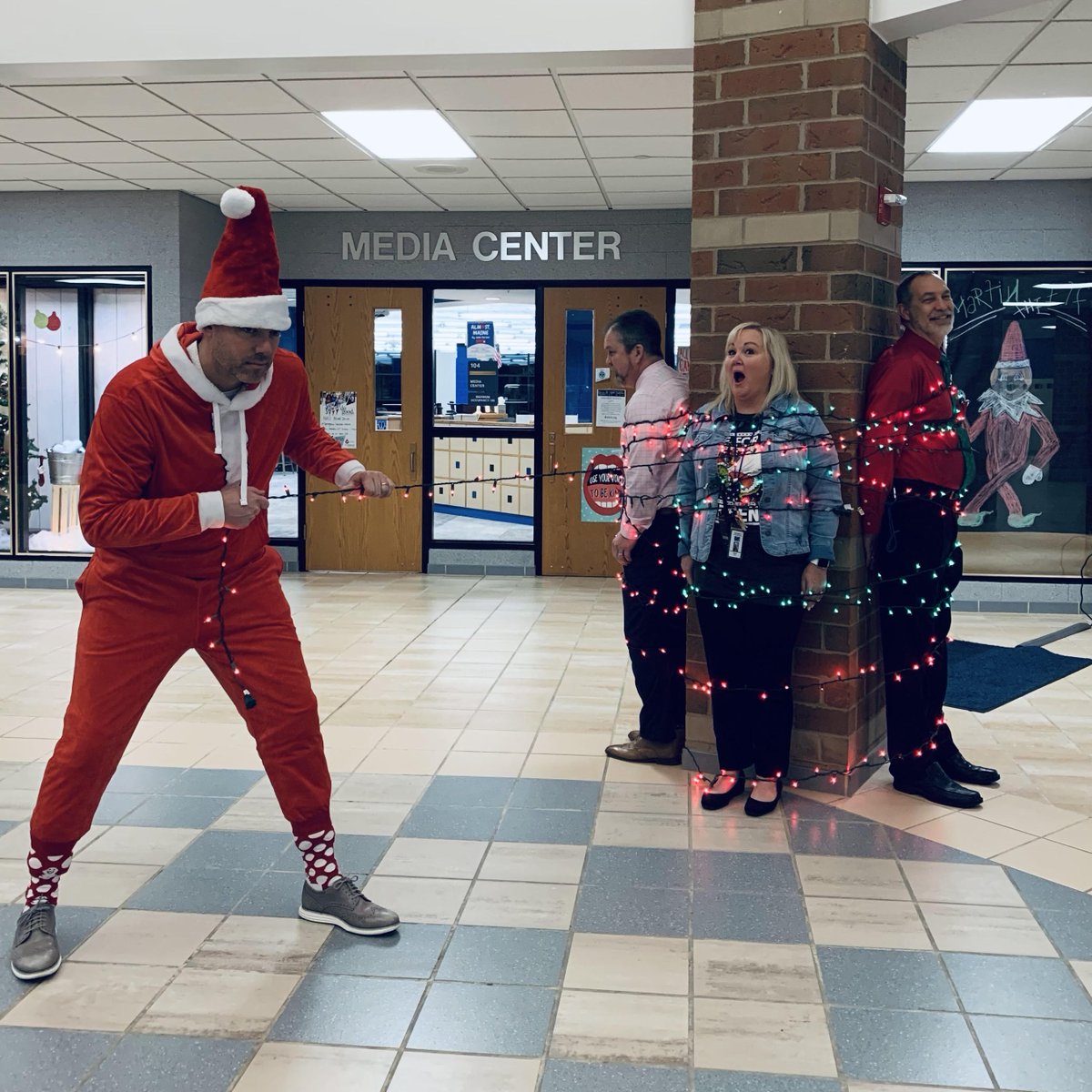 Martin the Elf returned to <a href="/Springboro_SHS/">Kyle Martin</a> this morning. If you didn't get a chance to see him, fear not, he'll be back tomorrow. A huge thank you to Mr. Martin, Mr. Aker, Mrs. Fugate, and Mr. Myers for being such great sports!! <a href="/SpringboroSuper/">SpringboroSchools_Superintendent</a> <a href="/curriculumcook/">Andrea Cook</a> <a href="/cityofboroOH/">City of Springboro</a>
