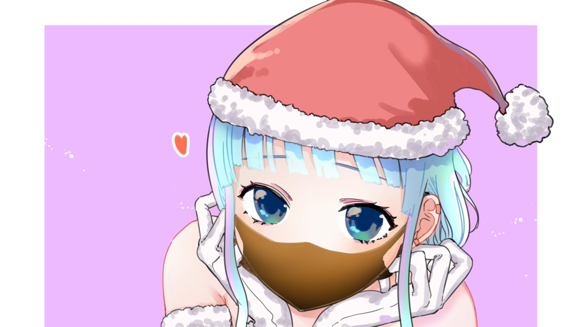 hatsukaze (kancolle) 1girl solo santa hat gloves hat white gloves blue eyes  illustration images