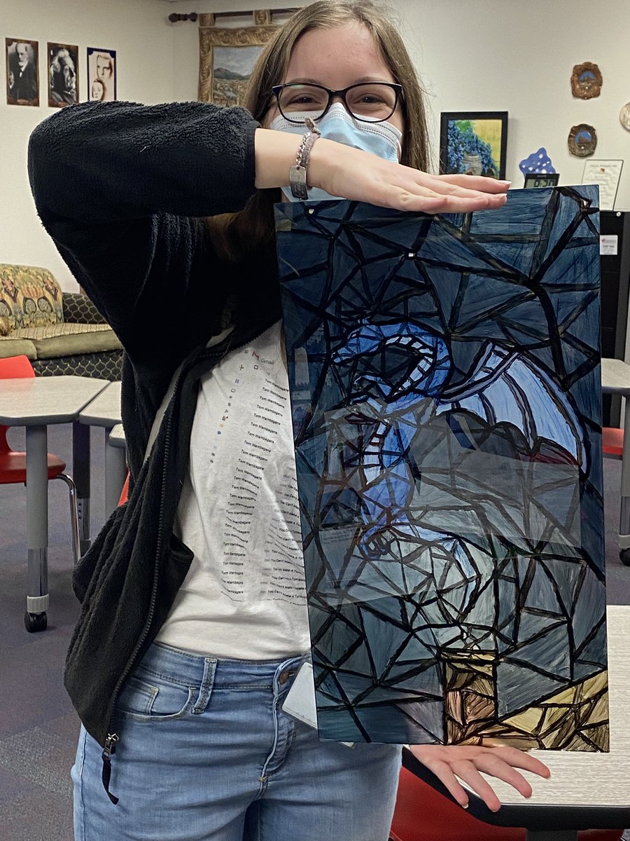frauoviatt's tweet photo. It might be my favorite week of the year. My classroom smells like homemade gingerbread and student-designed work adorns every corner. Happy Winterfest! Here are just two examples of the amazing work that kids have created this year #GermanRocks #LoveMyJob #ghsunity https://t.co/y24q1DxU9J