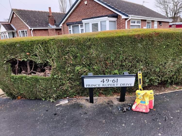 SueWeatherdon's tweet photo. @Harrogatebc I asked the bloke why he hasn't put it back where he took it from &amp; his reply is I've dug the holes now..! We really take care of our hedges &amp; to be left with this is totally unacceptable.. What a horrible member of your staff that WE ARE PAYING FOR..! https://t.co/QgieR1c96j