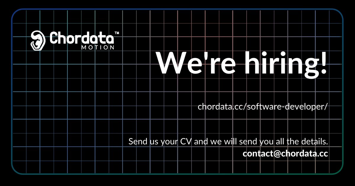 chordataMocap's tweet photo. 📣 We search a new team member for our development team 📣
Cheek the deets ➡️ https://t.co/AruoGiyDB0
#werehiring #hiringnow #devteam #softwaredeveloper #chordatamotion #chordatamocap #opensourcemotioncapture #mocap #motioncapture https://t.co/T0XYnhoq9Q