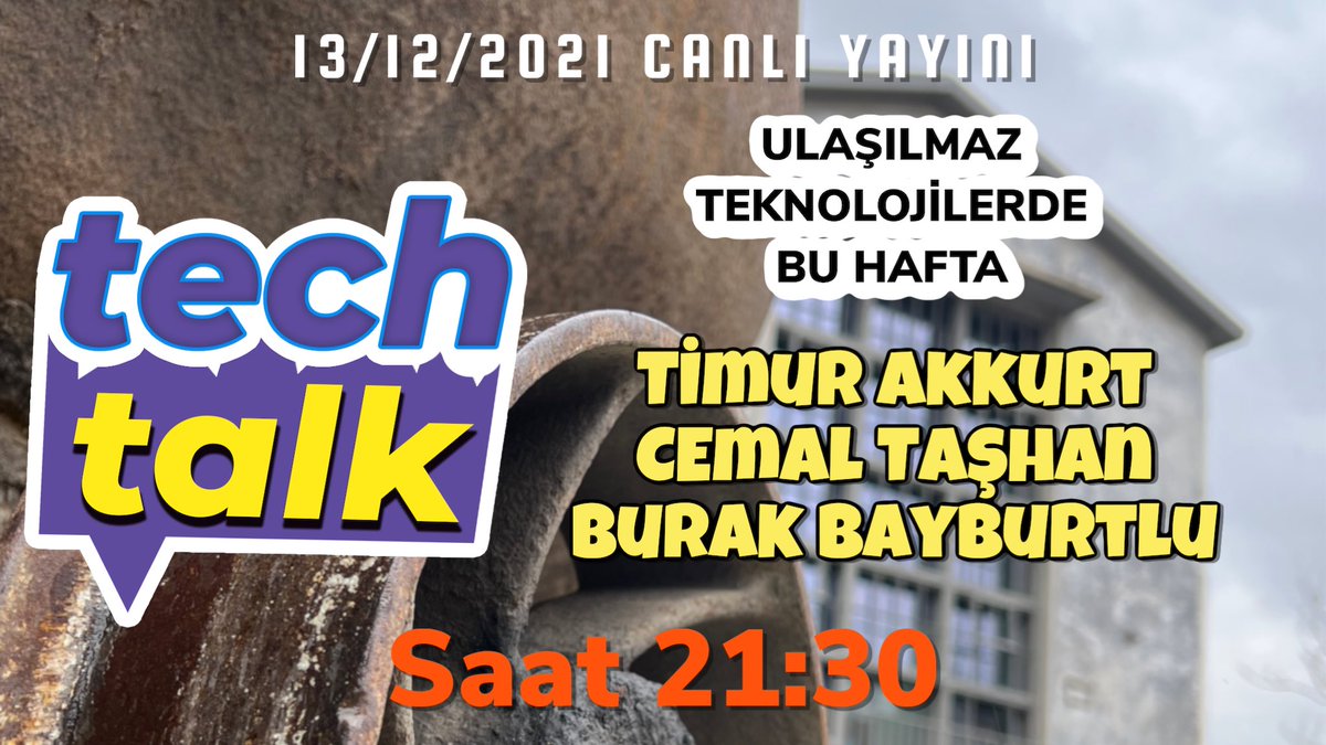 Akşam canlı yayında teknoloji konuşuyoruz. Sizin de söyleyecekleriniz varsa yayına bekleriz 👉🏻 youtu.be/xQA_XqhObZg 21:30’da yayındayız <a href="/tashan/">Osman Cemal Tashan</a> <a href="/burak/">Burak Bayburtlu</a>
