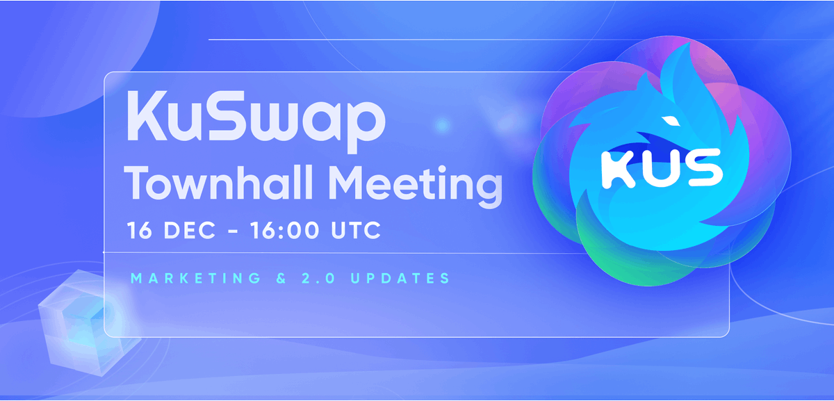 kuswapfinance's tweet photo. 🏠🏡🏘️
Join us for our 3rd Townhall Meeting on December 16, 2021 4PM UTC at our telegram group at https://t.co/8mFyaQTzio 🔥🔥🔥🚀🚀🚀

Join our KuDrops Giveaway for this event:
https://t.co/5IJMsNt8er https://t.co/PKuLFyUFUC