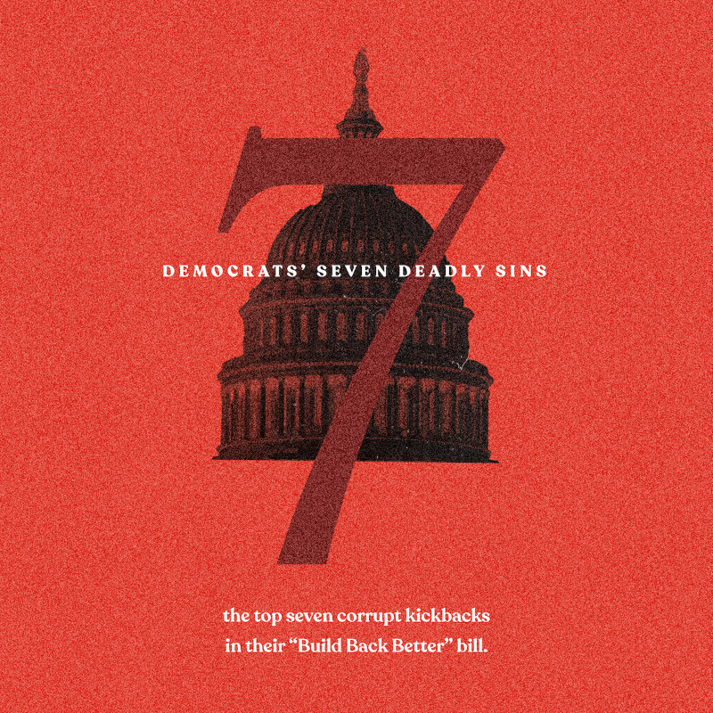 SenateGOP's tweet photo. ⚡ NEW from the SenateGOP Policy Shop → "Democrats' 7 Deadly Sins"

Build Back Better is full of corrupt kickbacks for Democrats' donors.

Click below to read about the top seven.