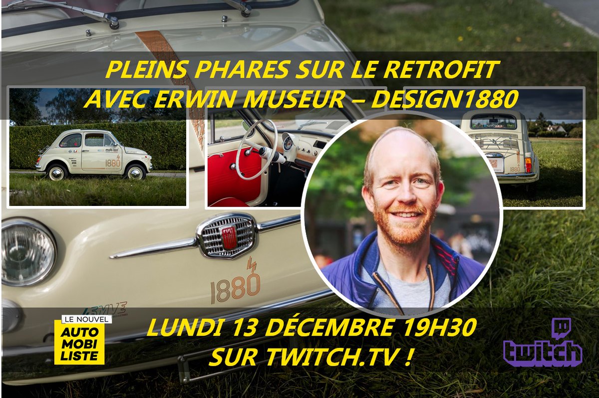 ⚡️⚡️Toutes vos questions sur le rétrofit, son avenir, le made in France et la conversion de nouveaux modèles auront une réponse : nous sommes avec <a href="/Design1880sas/">Museur Erwin</a> et son fondateur Erwin Museur ce soir à 19h30 sur #Twitch ! ⚡️⚡️

>> twitch.tv/lenouvelautomo…