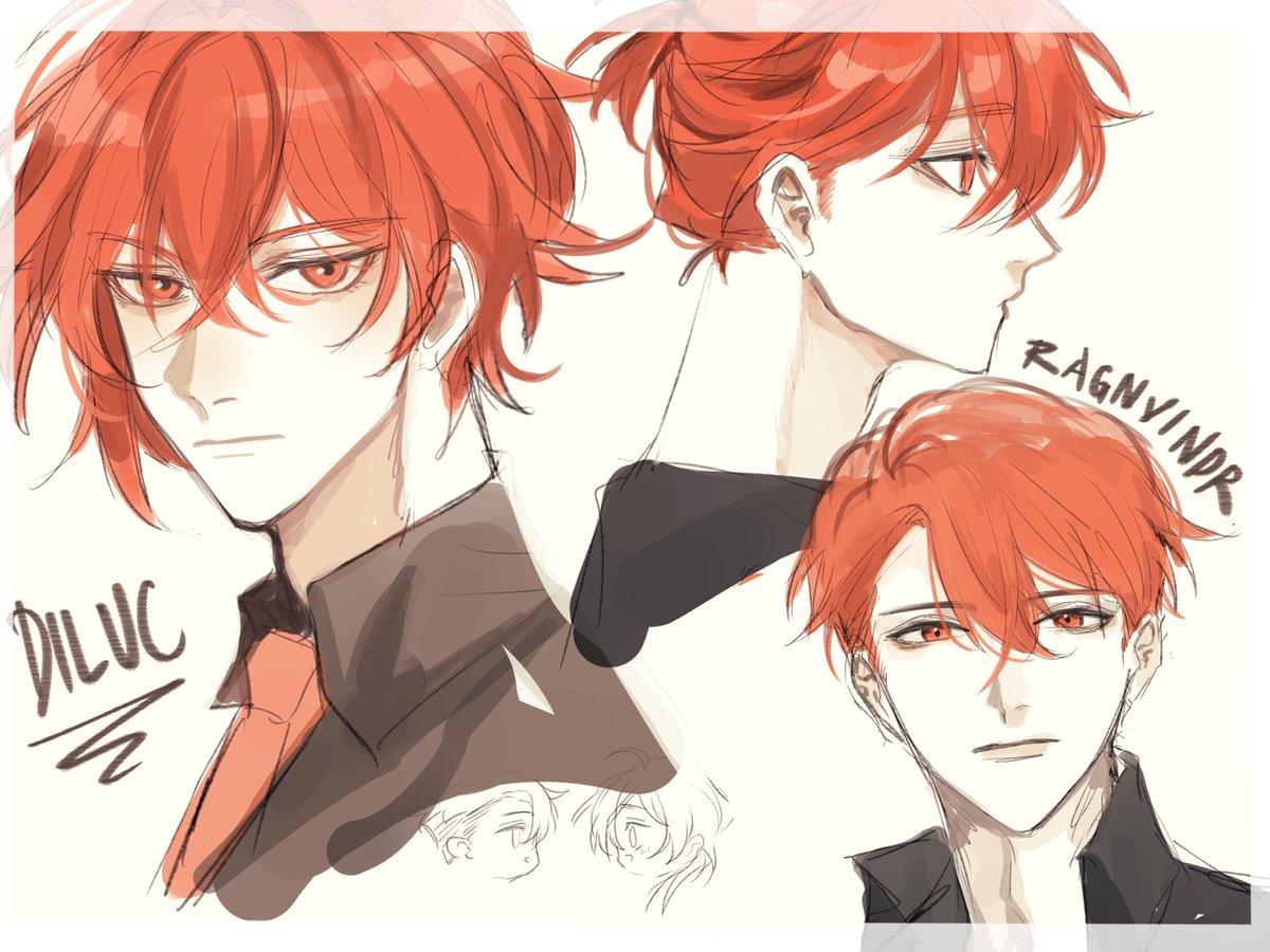 CGcrescent's tweet photo. Diluc but with short hair https://t.co/78ZFwkWF6g