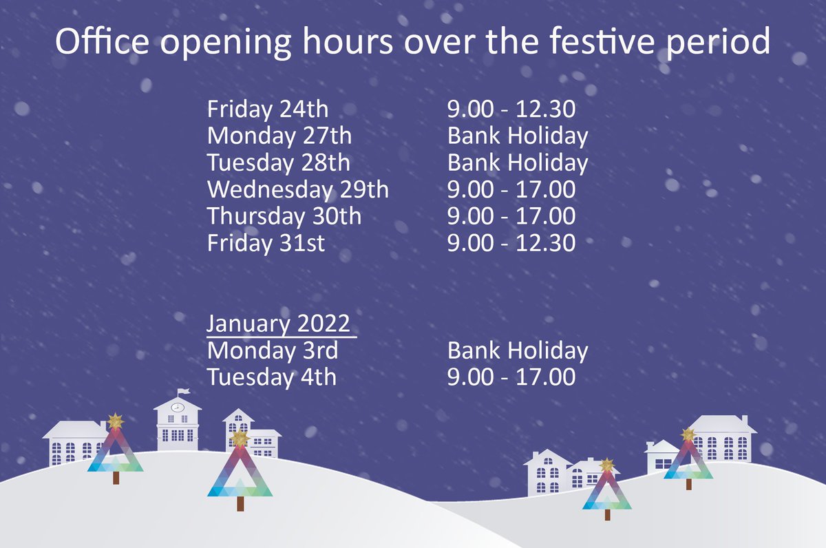 🎄 It's countdown to Christmas here at Vista although we're as busy as ever. We'd like to wish our clients, suppliers and partners a very Merry Christmas and Happy New Year.

Please note our opening times over the festive period...