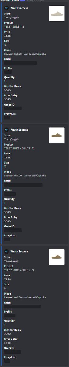 Chef del Leon (@chefdelleon) on Twitter photo Really do want to thank <a href="/LiveProxies/">Live Proxies</a> for the Wrath weekly! Hit Jordan 11s on Saturday, and now Slides today.
Bot: @wrathsoftware
CGs: <a href="/SolaceNotify/">SolaceNotify</a> <a href="/Flipdai/">Flipd AI</a>
Proxies: <a href="/LiveProxies/">Live Proxies</a> Really do want to thank <a href="/LiveProxies/">Live Proxies</a> for the Wrath weekly! Hit Jordan 11s on Saturday, and now Slides today.
Bot: @wrathsoftware
CGs: <a href="/SolaceNotify/">SolaceNotify</a> <a href="/Flipdai/">Flipd AI</a>
Proxies: <a href="/LiveProxies/">Live Proxies</a>