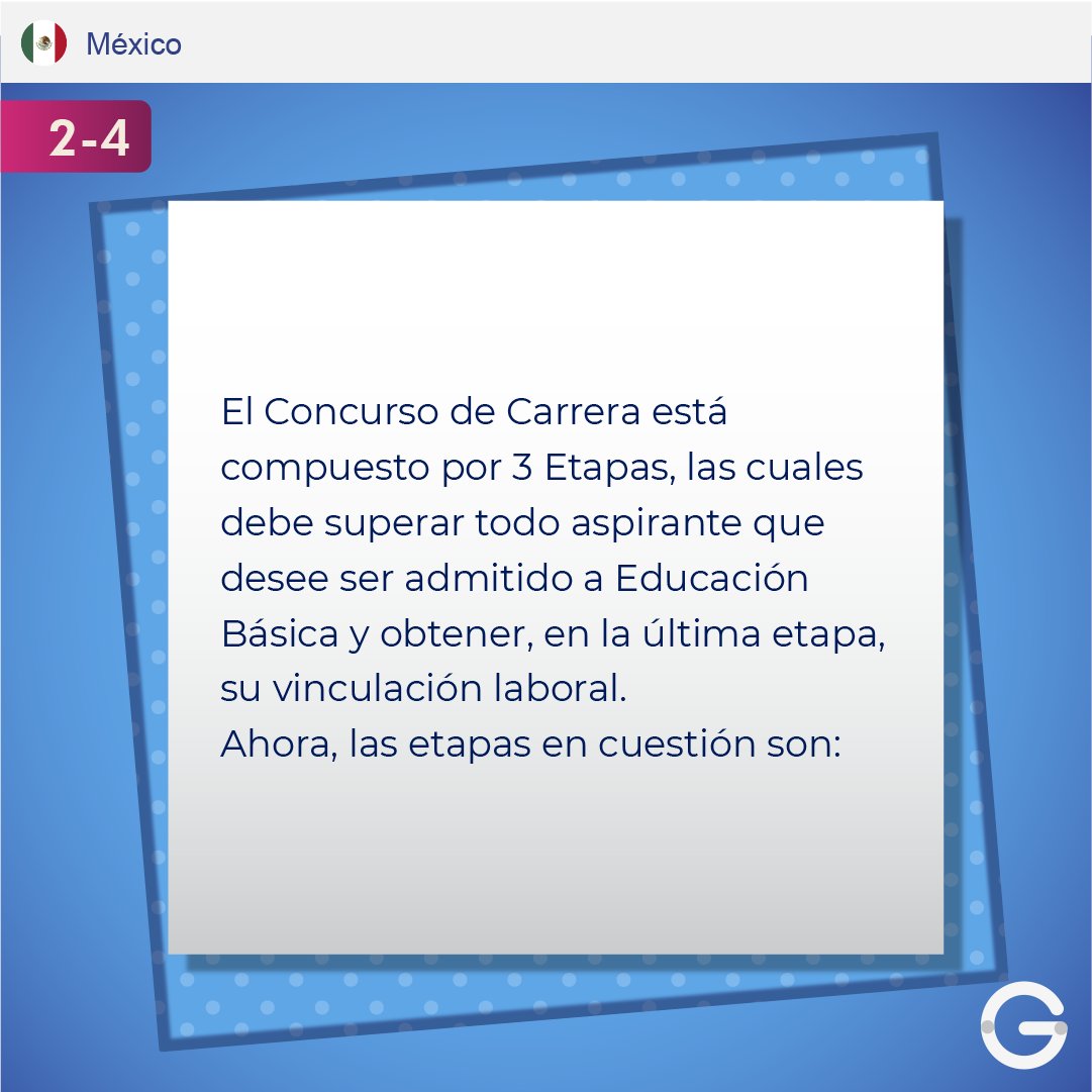 grupogeard's tweet photo. ¿Te gustaría conocer las Etapas que comprende el Concurso de Maestras de Maestros? 🤔 Si es así en las siguientes imágenes te contamos cuales son, ¡no te las pierdas! 🧐👇
#Grupogeard #México #USICAMM #Yoamoserprofe #Maestrosméxico https://t.co/acom8TDBMI