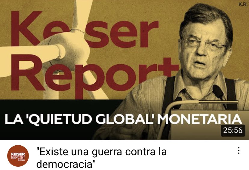 1M views in 72 hours 

“Existe una guerra contra la democracia" - Keiser Report en Español 

youtu.be/lmx253RRQcs