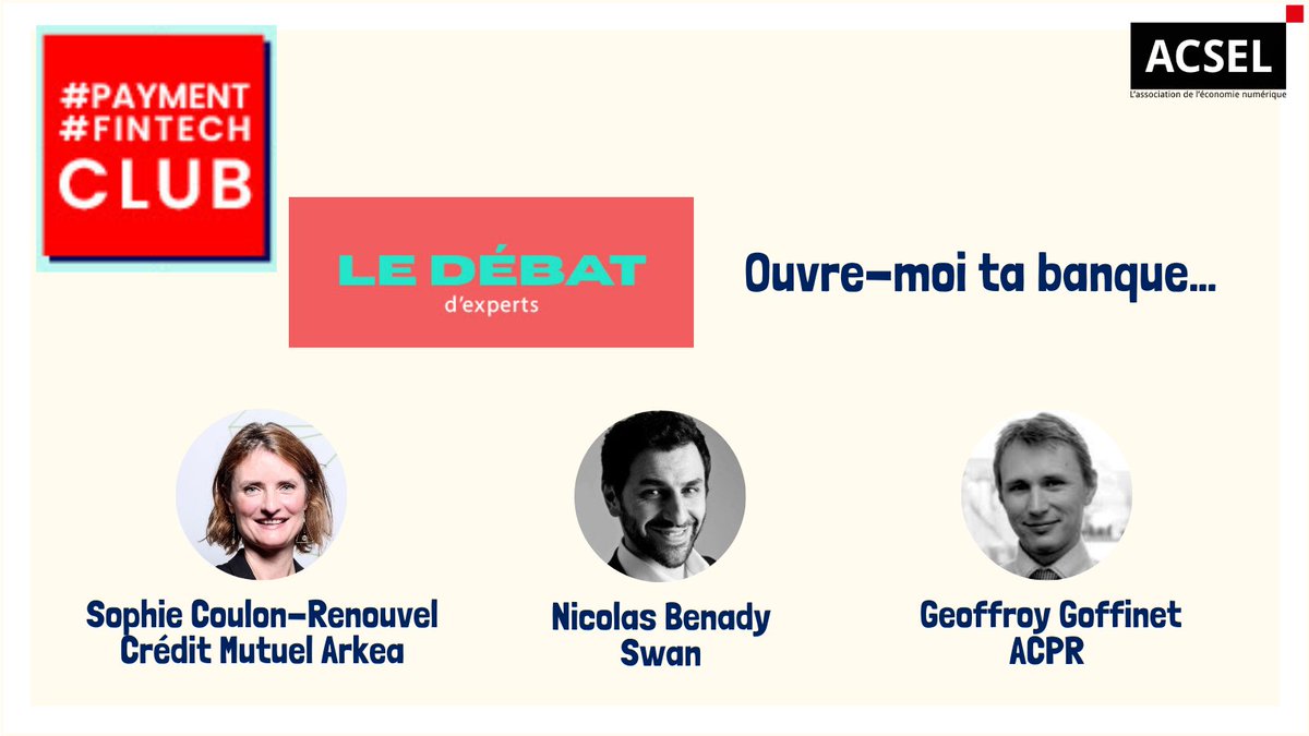 cmarkea's tweet photo. Payment & Fintech Club | Retrouvez demain @SCoulonRenouvel qui participera au débat “Ouvre-moi ta banque...”🏦 avec @NicoBenady, @LNizri & Geoffroy Goffinet de 14h à 16h.
Pour suivre le LIVE 🔴,c’est ici 👉: https://t.co/pIAUhEb1Fq
#PFC3 #Openbanking https://t.co/mO0VFk0cmi