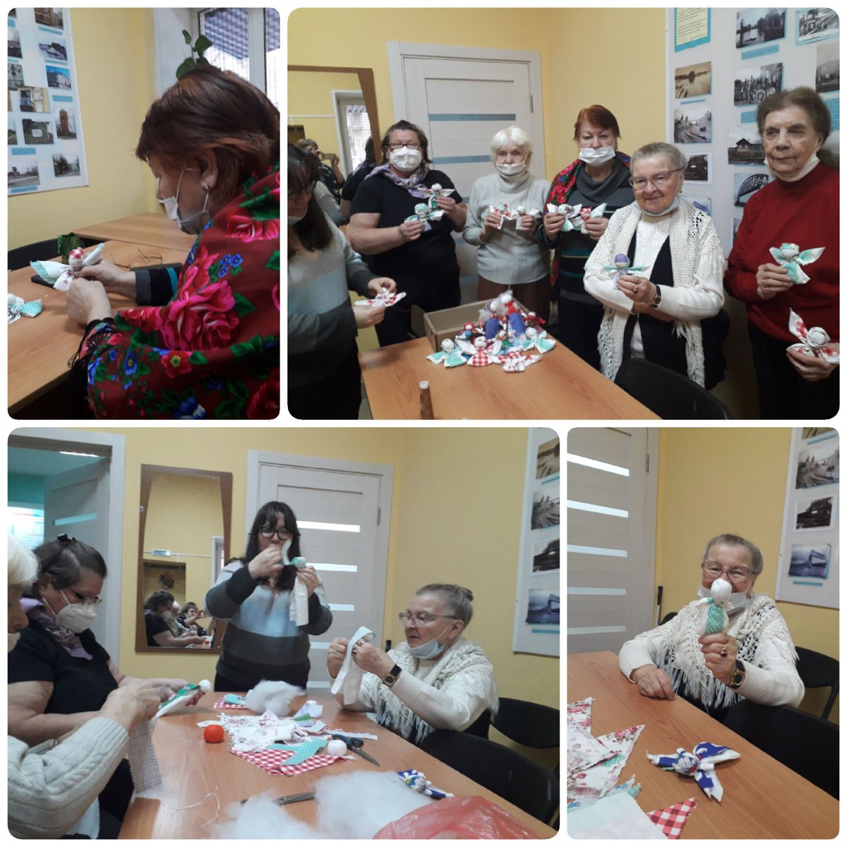 13.12.21г. Мастер- класс по изготовлению новогодних ангелочков с жителями серебряного возраста.