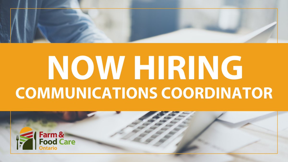 We're hiring! Farm &amp; Food Care Ontario is seeking a full-time Communications Coordinator. Deadline to apply is January 7, 2022. For full details, visit farmfoodcareon.org/wp-content/upl…