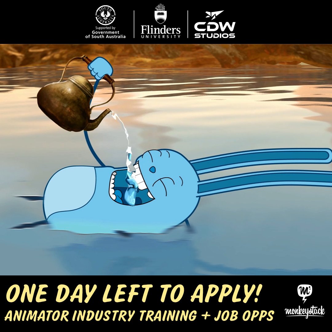 CDWStudios's tweet image. Don’t miss out on our industry training course that could land you one of multiple roles available at @Monkeystack! cdwstudios.com/monkeystack Already submitted with no confirmation email? Get in touch with info@cdwstudios.com #Monkeystack #CDWStudios #2DAnimation #AdelaideCareers