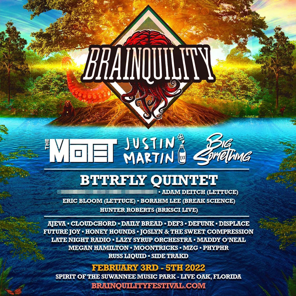 Def3's tweet photo. 2022 is looking up already! Excited to announce my 1st festival performance of next year In the π state @brainquilityfl. This one has been on my show bucket list for a few yrs so Iβm really excited to finally get to play, alongside a stacked lineup of homies.
#brainquility #def3 https://t.co/HcZjrZjarg
