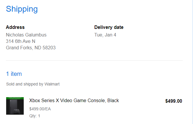 NGalumbus's tweet photo. @mattswider Thanks @mattswider, got an xbox series x! https://t.co/GLwiyAp5OG