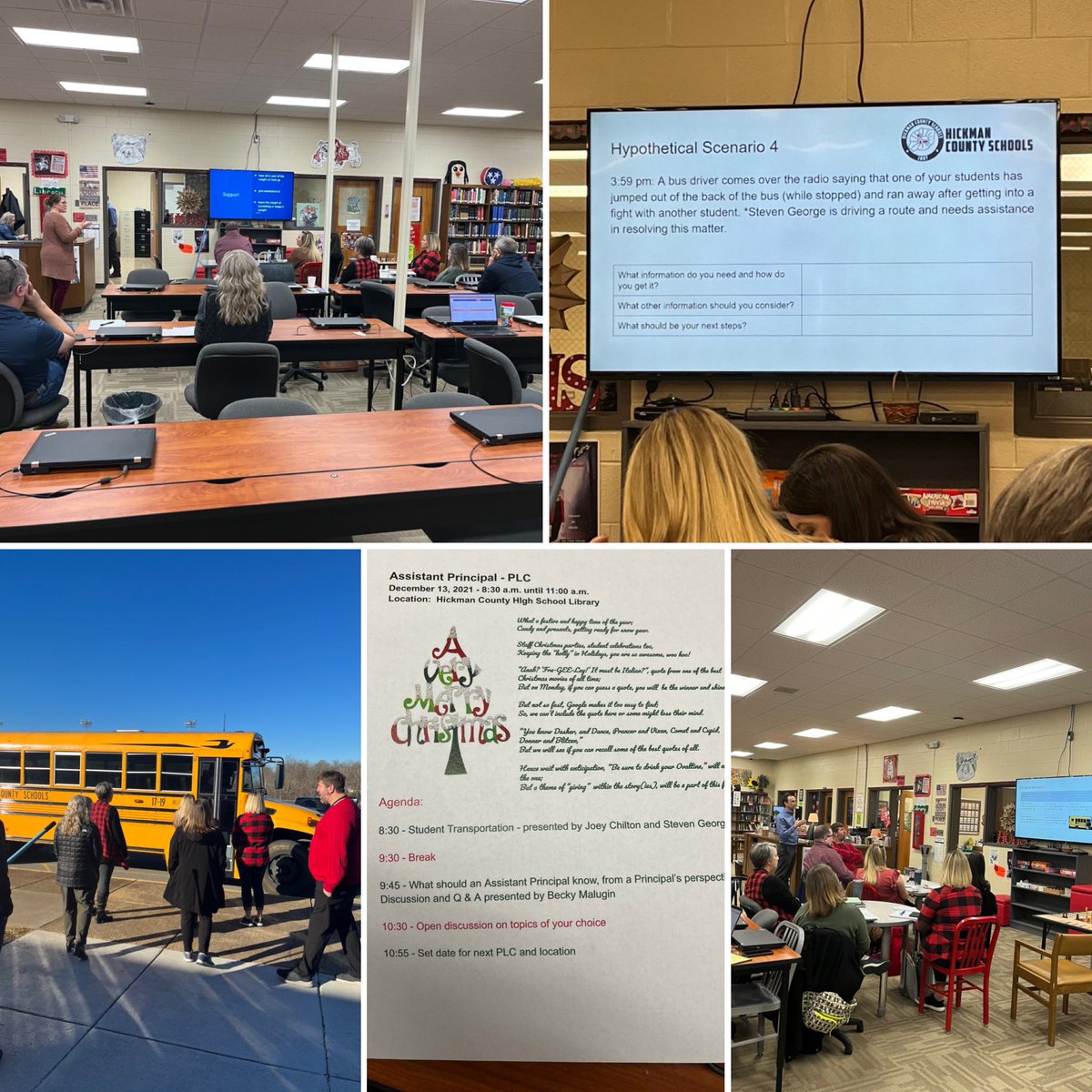 Great morning of learning together in the AP PLC! Thank you to Julia Thomasson, <a href="/BeckyMalugin/">Becky malugin</a>, <a href="/ChiltonJoey/">Joey Chilton</a>, and Steven George for presenting and sharing real world information and scenarios! Thankful for our bus drivers! #hcbest4kids 📚🍎