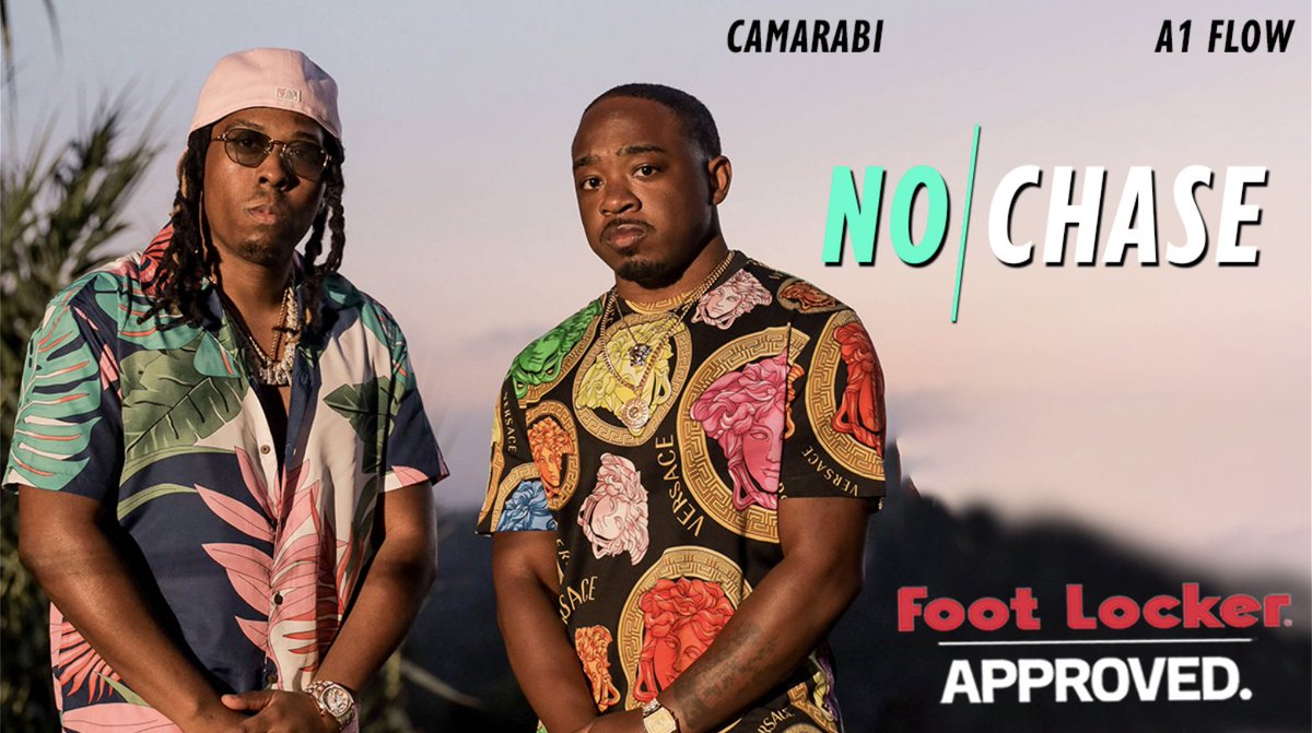 #NOWPLAYING: <a href="/Camarabi/">Camarabi</a> &amp; <a href="/AYWONE/">A1 Flow</a> "NO CHASE" in a <a href="/footlocker/">Foot Locker</a> near you!! #footlockerapproved