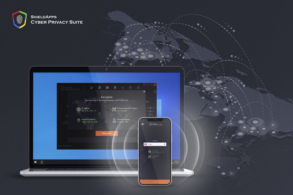 ShieldApps's tweet image. Cyber Privacy Suite is a privacy enhancement software that protects your devices and information in real-time! 

#shieldapps #softwareinnovations #computersoftware #cyberprivacy #antivirus #theftpreventer #software #privacyshield