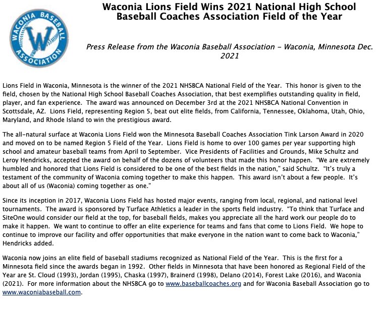 WaconiaBaseball's tweet photo. https://t.co/BAMWQI94OD