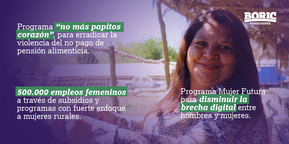 GabrielBoric's tweet photo. Seremos un gobierno con más derechos y sin discriminación para las mujeres, todas tendrán las mismas condiciones para acceder a servicios del Estado sin importar su estado civil, porque cada mujer será libre de decidir cómo será su vida y su familia. https://t.co/WrXyiVPiiB