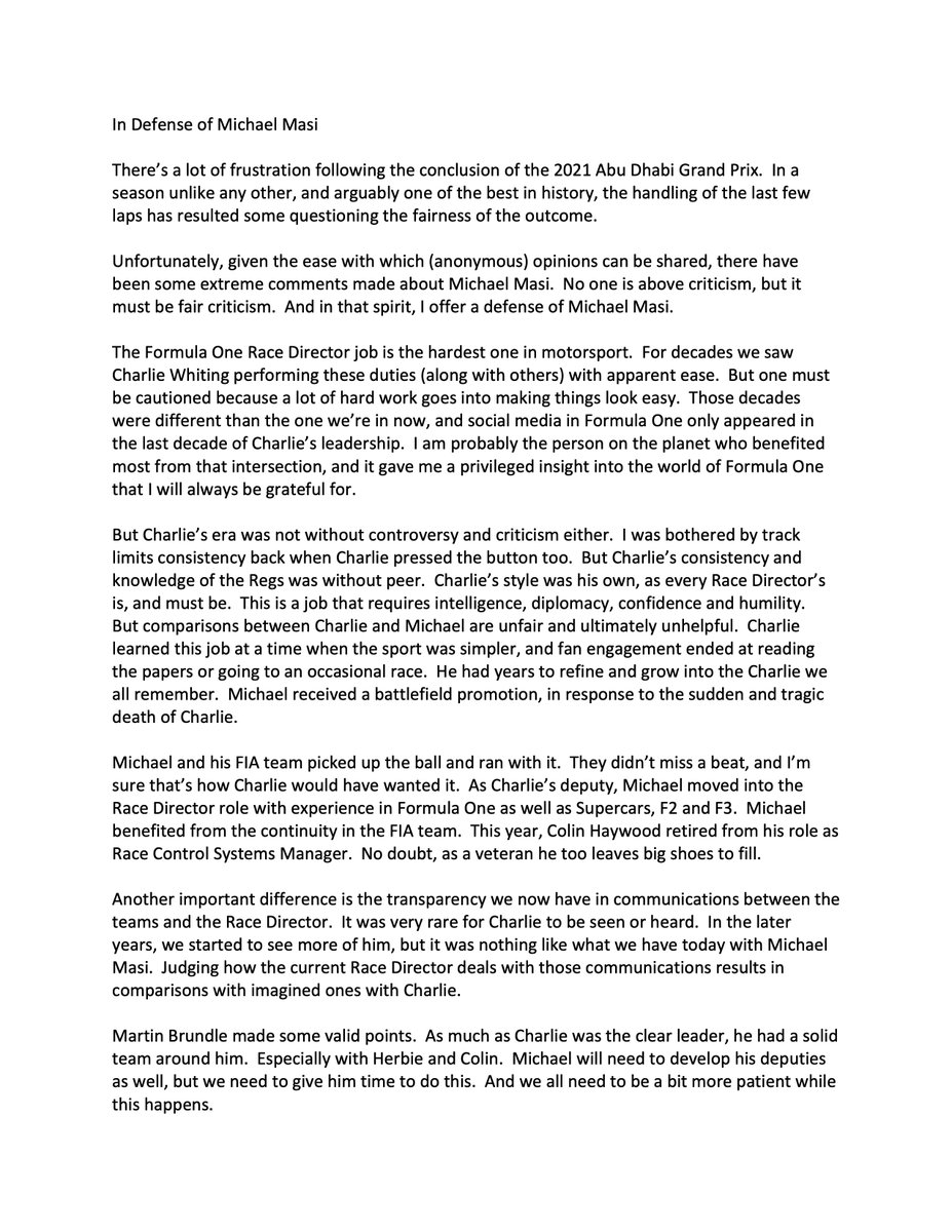 SpareSteward's tweet photo. In Defense of Michael Masi. #F1 https://t.co/FqfMeqJs2A