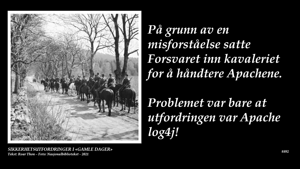 Secdefence's tweet photo. De som virkelig forstår bildet, arbeider sannsynligvis overtid. De som ikke forstår bildet, og leder en virksomhet... bør finne noen til å arbeide overtid.

#vintagesecurity #infosec #sikkerhet #log4j #humor #ironi https://t.co/LJnaFWa3hv