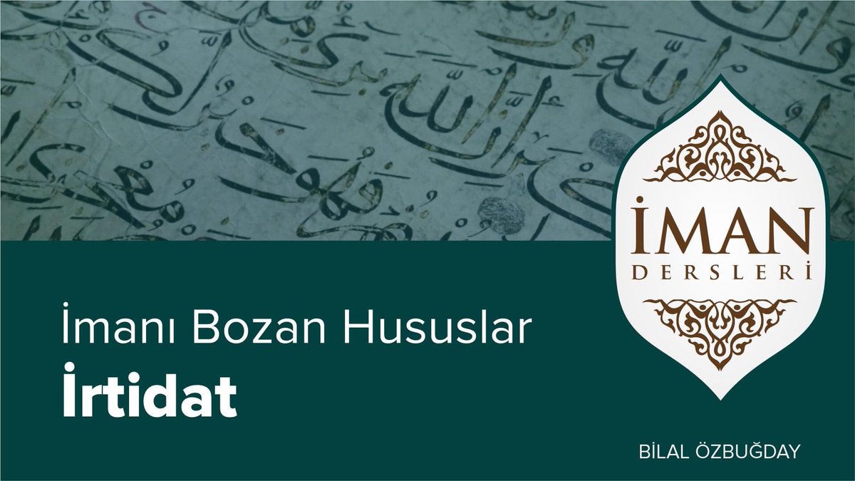 İrtidat (İmanı Bozan Hususlar) | İman Dersleri | Bilal Özbuğday #28
📌
youtube.com/watch?v=8b_sCd…