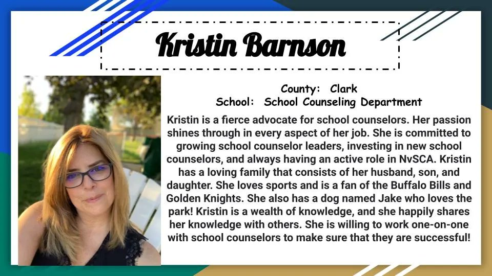 If you are in Clark County (and maybe other parts of the state), our member highlight today is no stranger to you!  Kristin Barnson has worked hard within our state and nationwide, but never highlighted here!