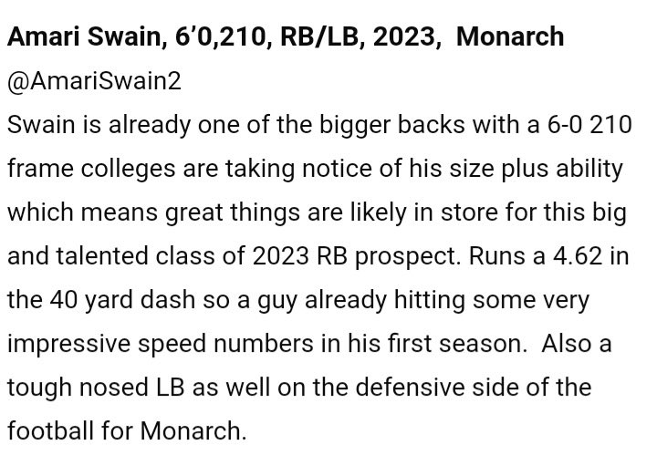 thanks <a href="/sixstarfootball/">Six Star Football | PLUS+</a> for the write up <a href="/Coach_Davis3/">Coach Davis</a> @russswain100