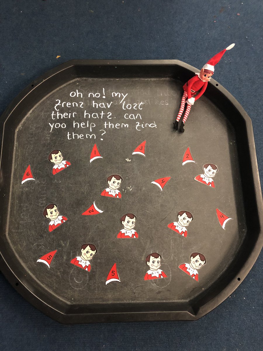 misscedwards's tweet photo. Buddy the Elf and his friends needed help from P1B today 😨 We were delighted to discover we could use our subtraction skills we’ve been learning recently to help them! ❤️🔢 #ElfOnTheShelf #ElfInTheClassroom https://t.co/bppphI4FFE