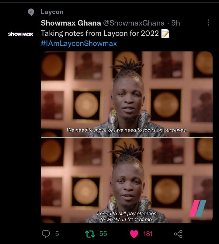 flavour_twist's tweet photo. @ShowmaxGhana This tweet of yours appears under LAYCON twitter topic๐๐๐
When should we be expecting Season 2 of #IAmLayconShowmax pls? https://t.co/nA28ZR4hf4