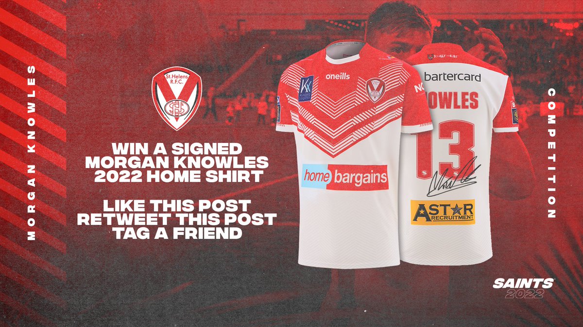 Saints1890's tweet image. 🎁 𝐖𝐈𝐍 𝐖𝐈𝐍 𝐖𝐈𝐍! 🎁

On the back of @MorgsKnowles signing a new four year deal earlier today, we are giving away a signed 2022 home shirt! ✍️

RT 🔁
LIKE ❤️
TAG a friend in the comments! 🤝

#COYS